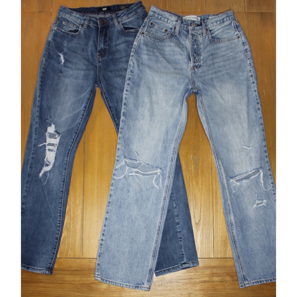 Distressed High Rise Mom Jean Bundle Lot l&M Black Label Denim Forum 25 1